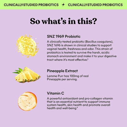 Lemme Purr Vaginal Probiotic Gummies Ananas 60 Gummies YoxYox