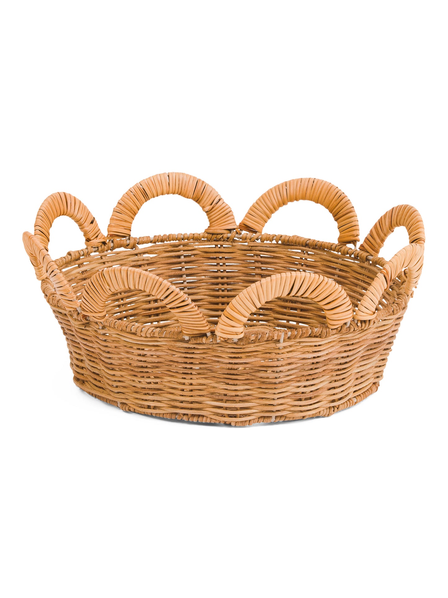WELL DRESSED HOME 13x5.5 Kiçik Təbii Rattan Qab Dalğalı Kənarlarla