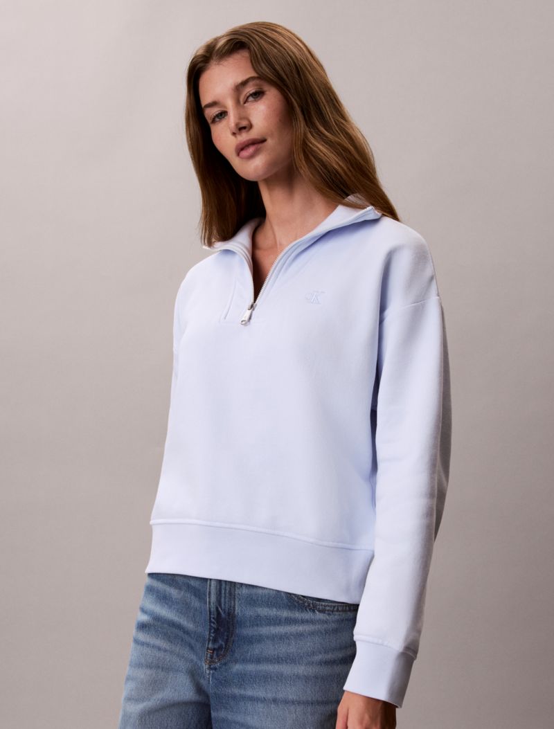 Calvin Klein Monogram Fleece Quarter Zip Huddi