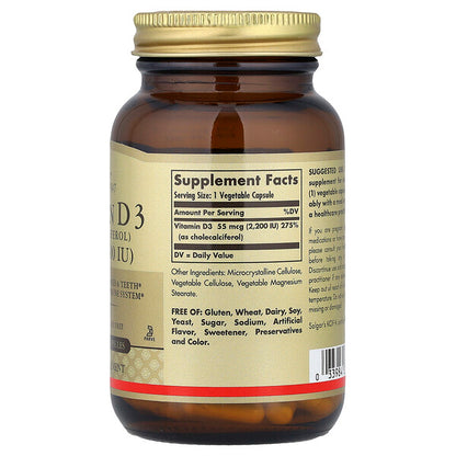 Solgar Vitamin D3 55 Mcg 2200 IU 100 Bitki Kapsulu