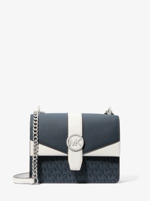 Michael Kors Greenwich Kiçik Rəngli Blok Signature Loqosu Çanta