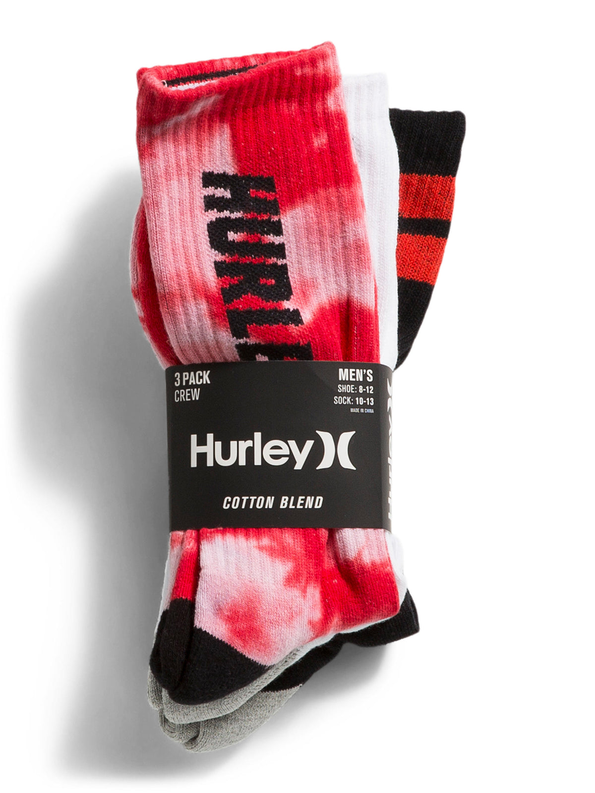 HURLEY Kişi 3-Paket Yarım Terry Crew Çorapları
