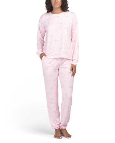 PJ SALVAGE 2 Parçalı Happy Hour Uzun Qollu Pijama Dəsti