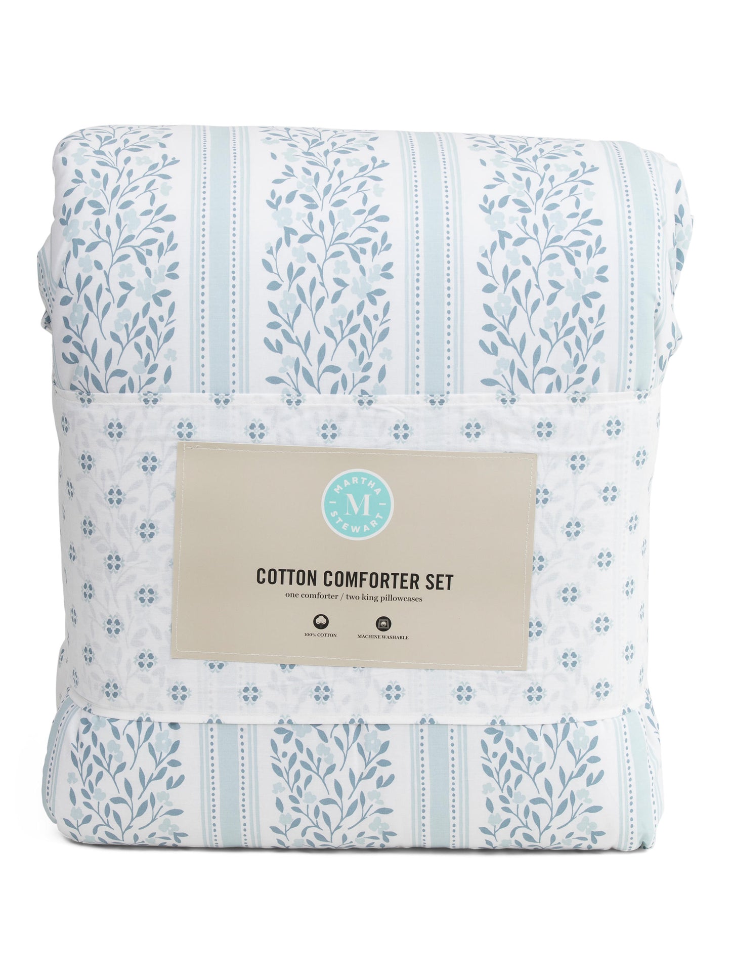 MARTHA STEWART Percale Çiçək Naxışlı Yorğan Dəsti