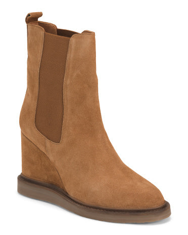VINTAGE FOUNDRY Suede Elizabeth Qəhvəyi Topuqlu Çəkmə