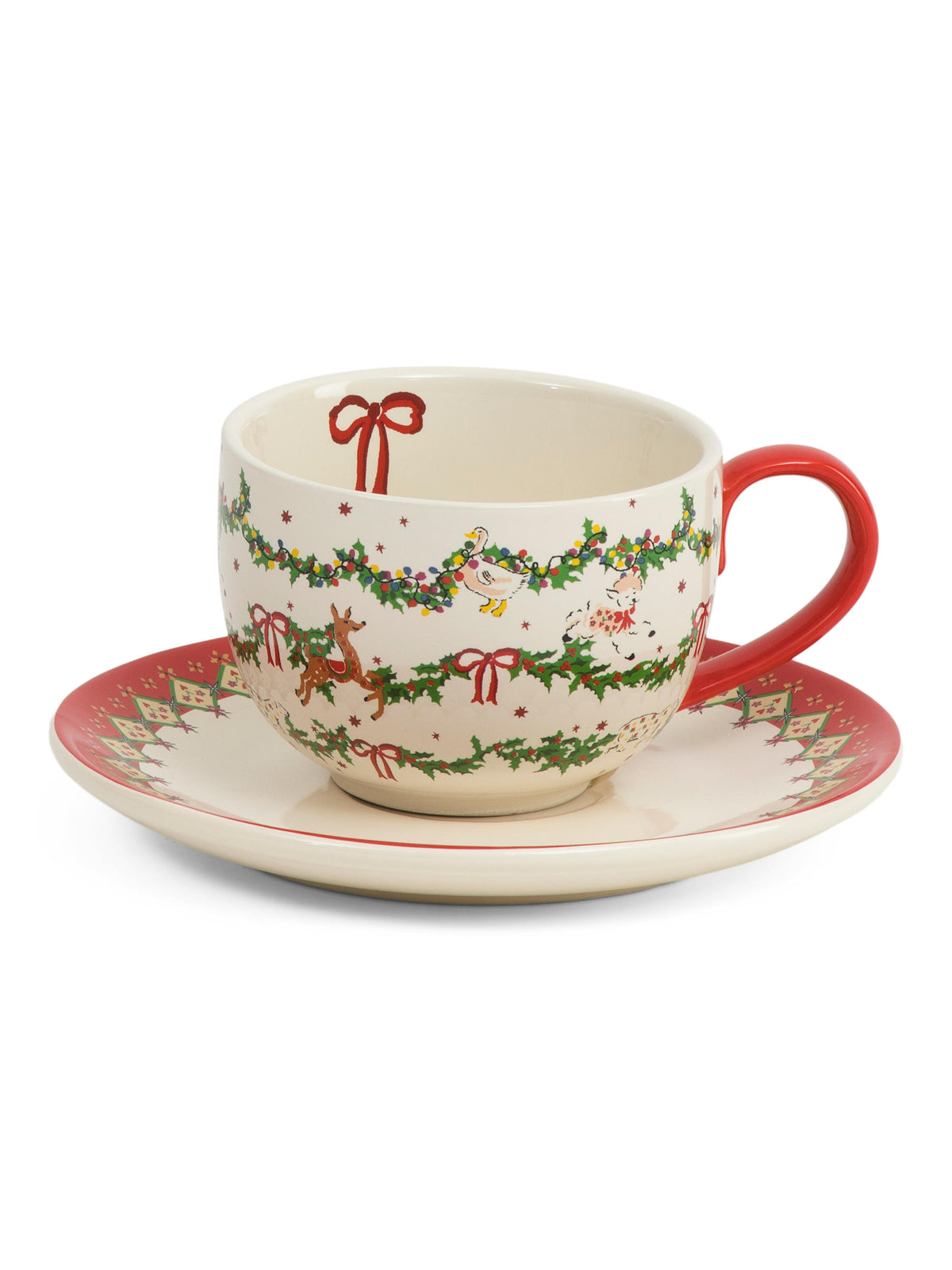 CATH KIDSTON 2 Parçalı Rождественский Çay Fincanı və Nəlbəki Dəsti