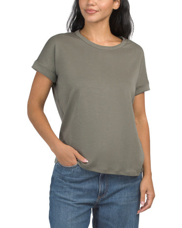 NEW YORK &amp; COMPANY Crew Neck Dolman Qısa Kollu Bluzka