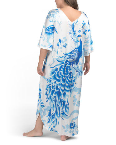 DALIA MACPHEE Satin Tavus Kaftan