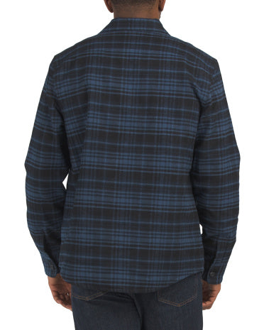 Plaid Flannel Shirt Jacket Kareli Flanel Gödəkçə