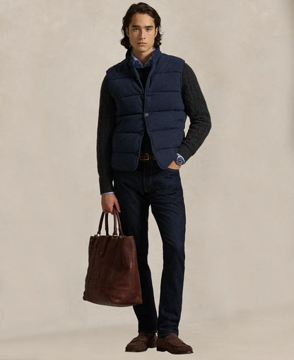 Polo Ralph Lauren Kişi Şəbəkə Naxışlı Qısa Yaxalı Jilet