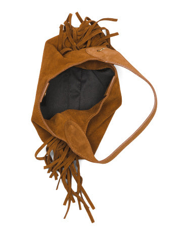 ISADORA Made In Italy Suede Mini Hobo With Fringes