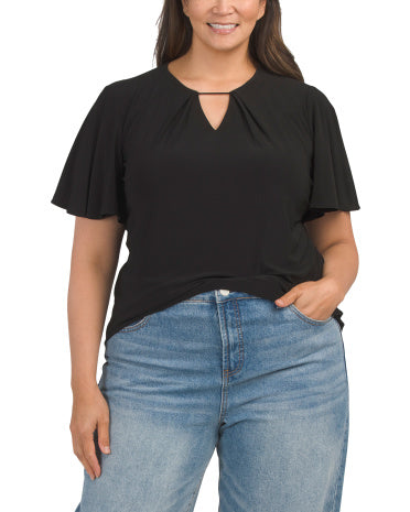 Plus Bell Sleeve Top Qadın Bluzka