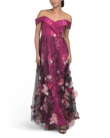 DRESS THE POPULATION Aurea Çiçəkli Geyim