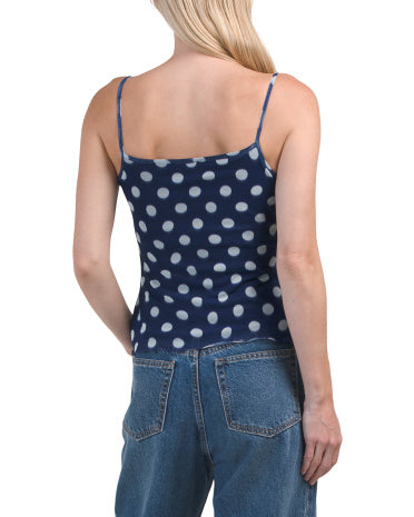 SEE YOU MONDAY Mesh Strappy Cowl Tank Top