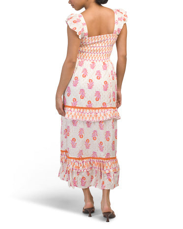 CALYPSO ST. BARTH Alma Flutter Sleeve Smocked Üst Geyim
