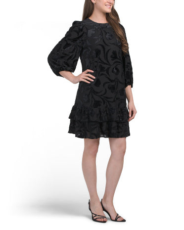 Double Tier Blouson Sleeve Mini Geyim