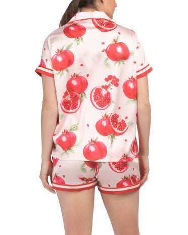 DALIA MACPHEE Nar Üstlük və Şort Pijama Dəsti