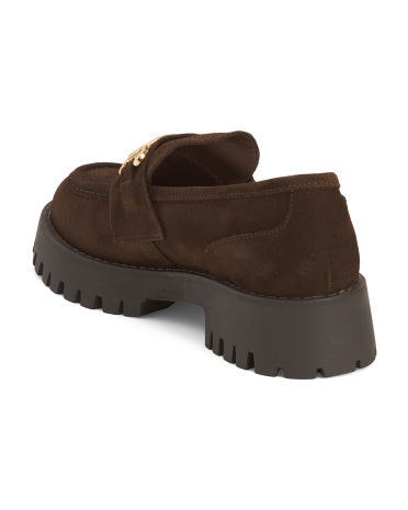 STEVE MADDEN Mexikada İstehsal Edilən Süet Lando Topuqlu Loafer Ayaqqabıları