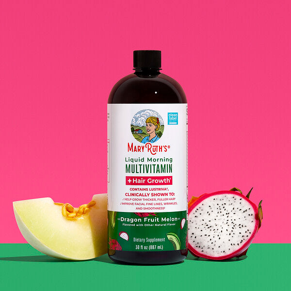 Maryruth S Maye Multivitamin Saç Böyümə Üçün Əjənt Qarpız Qovun 30 Fl Oz 887 Ml