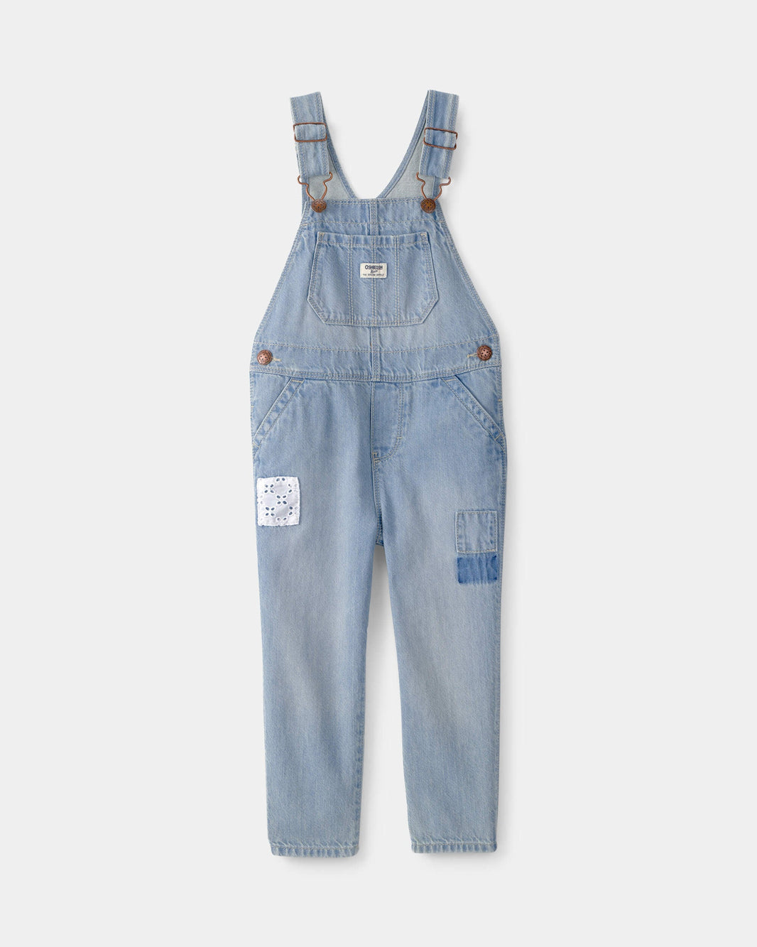 OshKosh B'gosh Kiçik Qız Uşağı Denim Yamaçlı Sarafan - Açıq Yuyuş