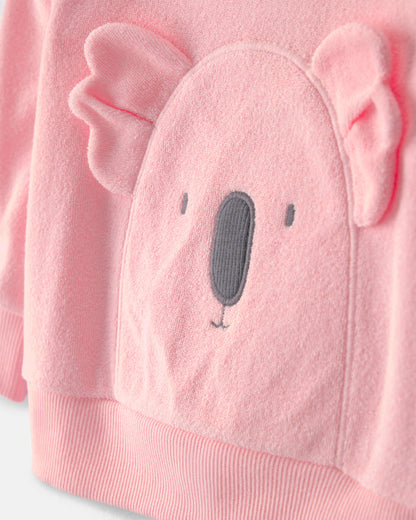 Carter's Qız Uşaq Koala Polüester Hoodie - Çəhrayı