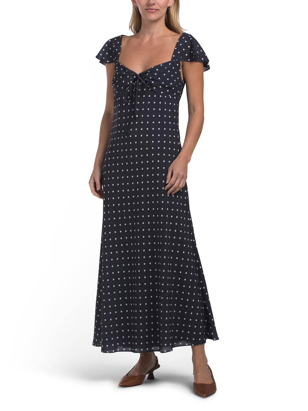 TOCCIN Venus Bias Cut Slip Geyim Volanlı Qollu
