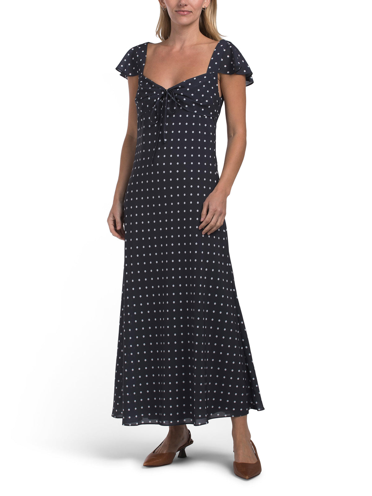 TOCCIN Venus Bias Cut Slip Geyim Volanlı Qollu