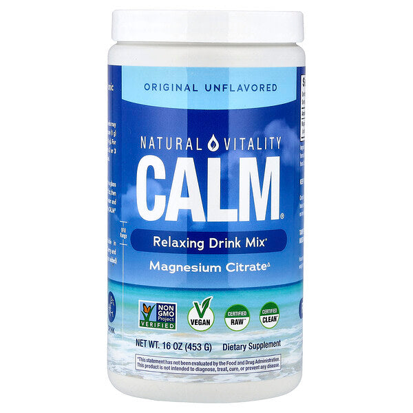 Natural Vitality Calm Rahatlaşdırıcı İçki Tozu Orijinal Tat Olmadan 16 Oz 453 G