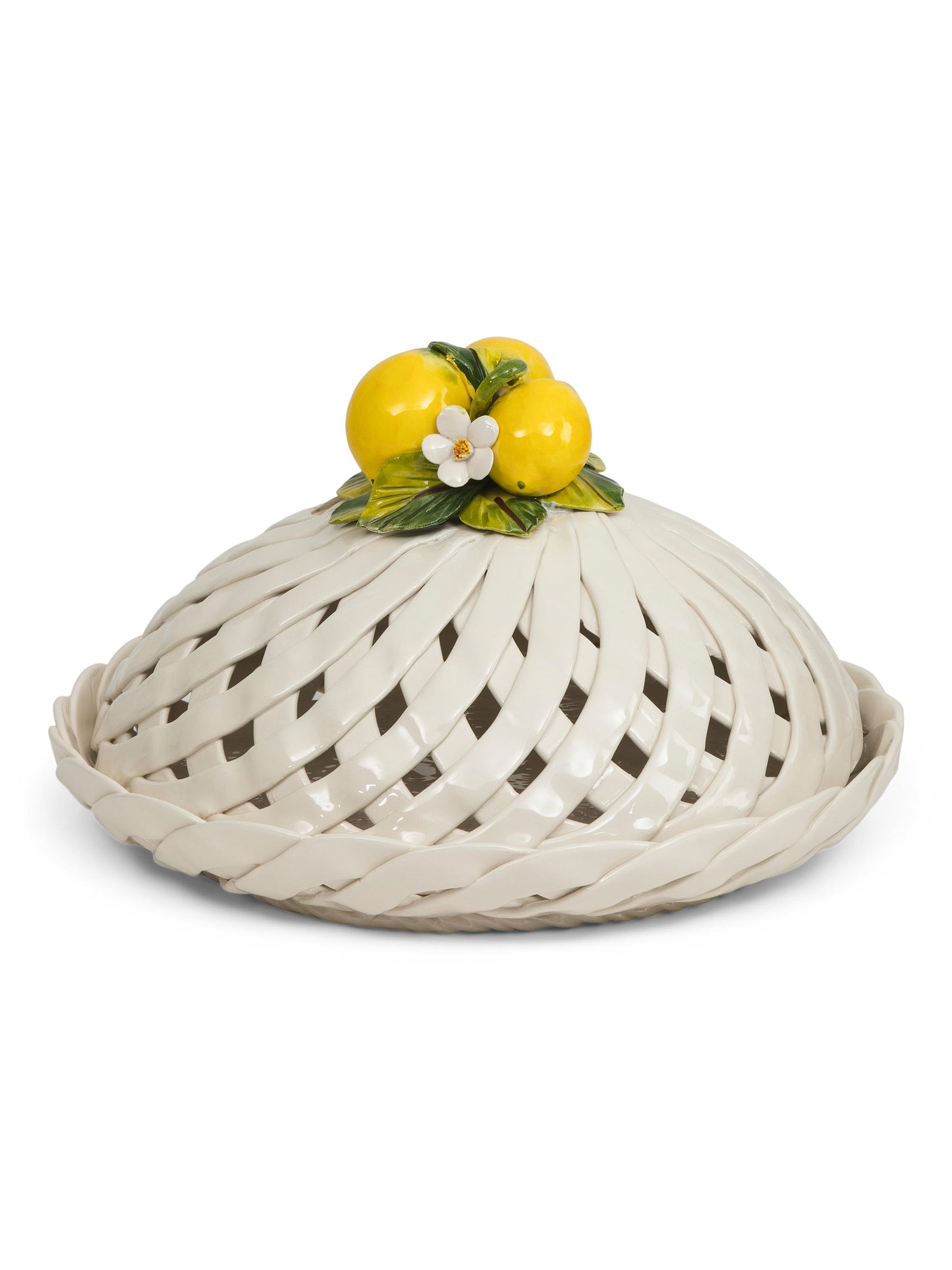 Made In Italy Toxunmuş Limon Keki Xidmət Boşqabı Qübbə Qapağı ilə