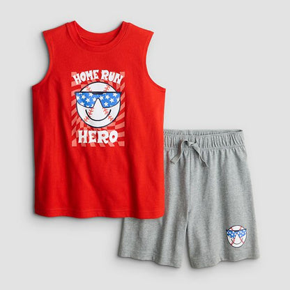 Oğlan 4-12 Jumping Beans® 2 Parça Əzələ Atlet və Şortlu Dəst