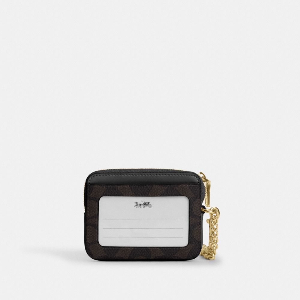 Coach Signature Canvas Zip Kartlıq Çantası