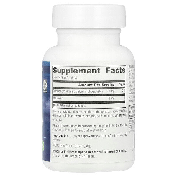 Source Naturals Sleep Science Melatonin Vaxtaşırı Təsir 2 Mg 60 Tablet