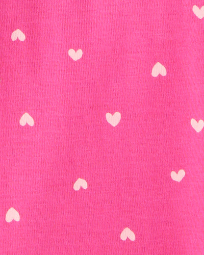 Carter's Qız Tatlılar 100% Pamuk Dar Oturan 4 Parçalı Pijama - Çəhrayı/Ağ