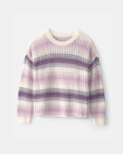 OshKosh B'gosh Qız Çizgili Sviter - Bənövşəyi