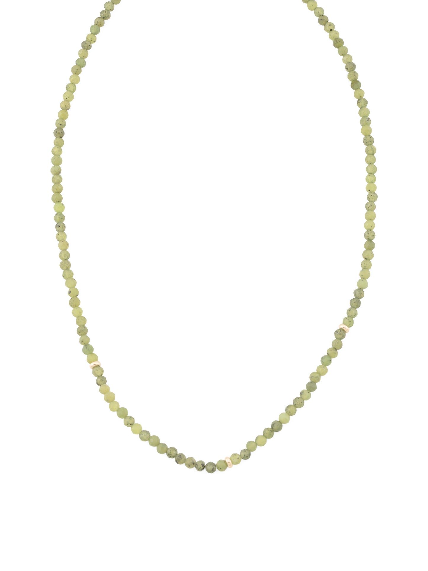 GEORG K ABŞ-da İstehsal Edilmiş 14kt Qızılı Yaşıl Jade Boncuklu Boyunbağı