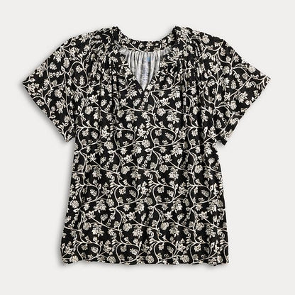Qadın Croft & Barrow® Büzgülü Raglan Bluzka