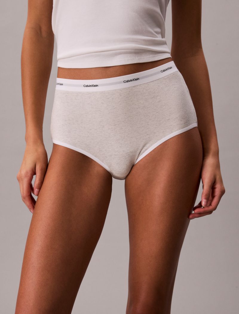Calvin Klein Pamuklu Esnek Ribli Yüksək Bel Tanga