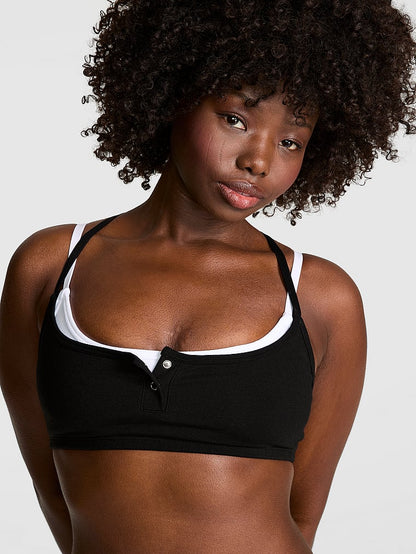 PINK All-Day Cotton™ Double Up Henley Bra