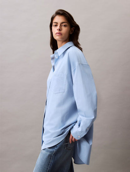 Calvin Klein Viskon Qarışığı Rahat Düyməli Köynək