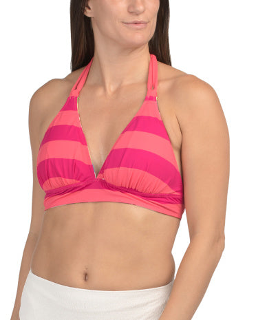 Tropical Blooms Reversible Halter Swim Top Qadın Üzgüçülük Topası