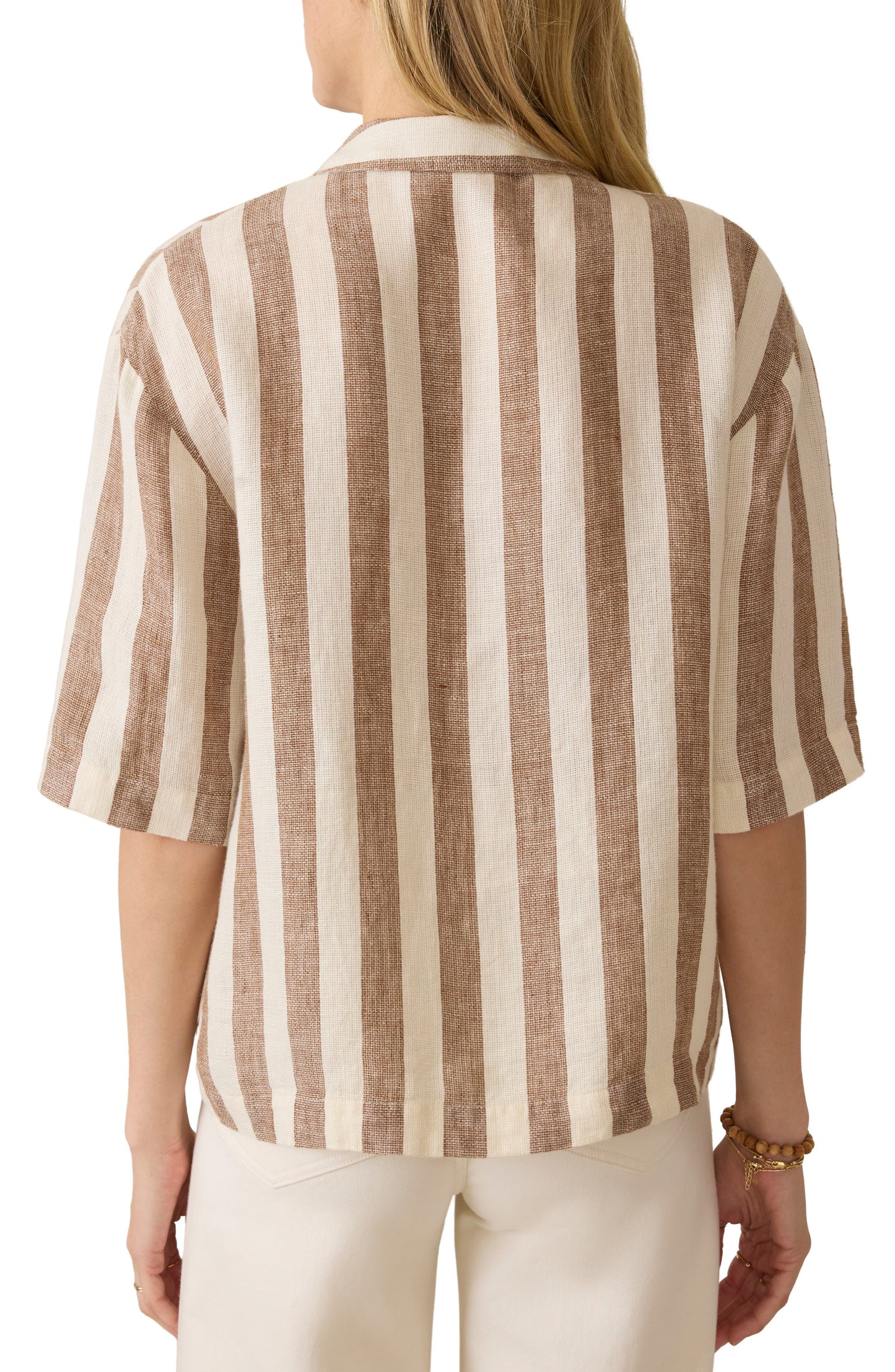 Faherty Palma Stripe Kətən Kamp Köynəyi