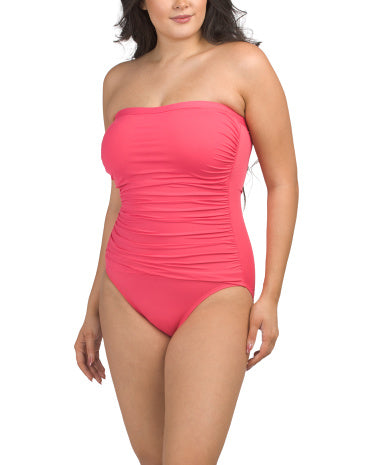 Pearl Shirred Bandeau Bir Parçalı Biquini