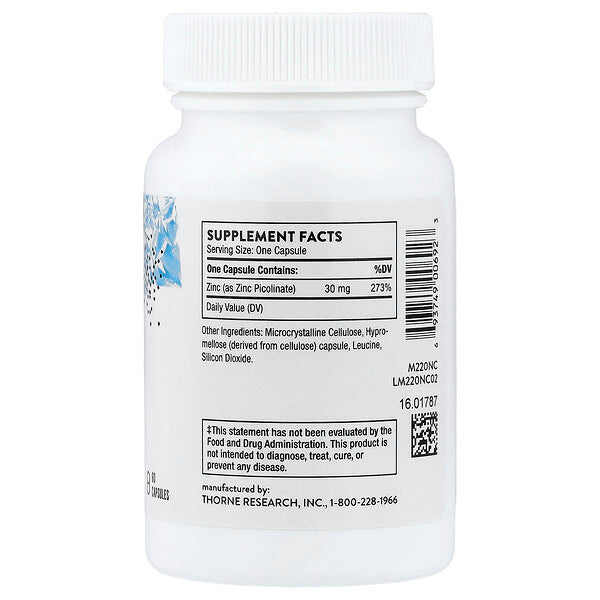 Thorne Zinc Picolinate 30 Mg 60 Kapsul