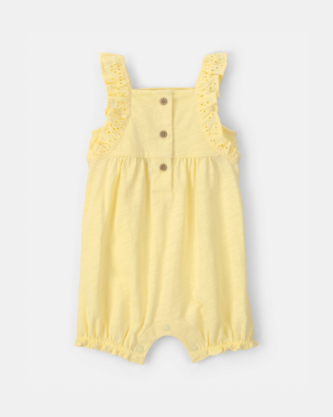 Carter's Qız Bebek Kolsuz Romper Eyelet Askılarla - Sarı