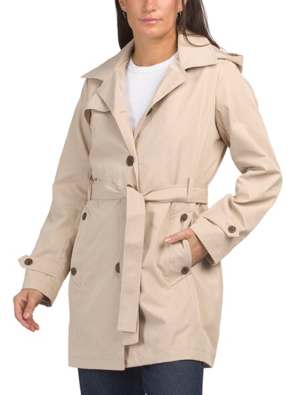WEATHERPROOF Tək Düyməli Başlıqlı Trençkot