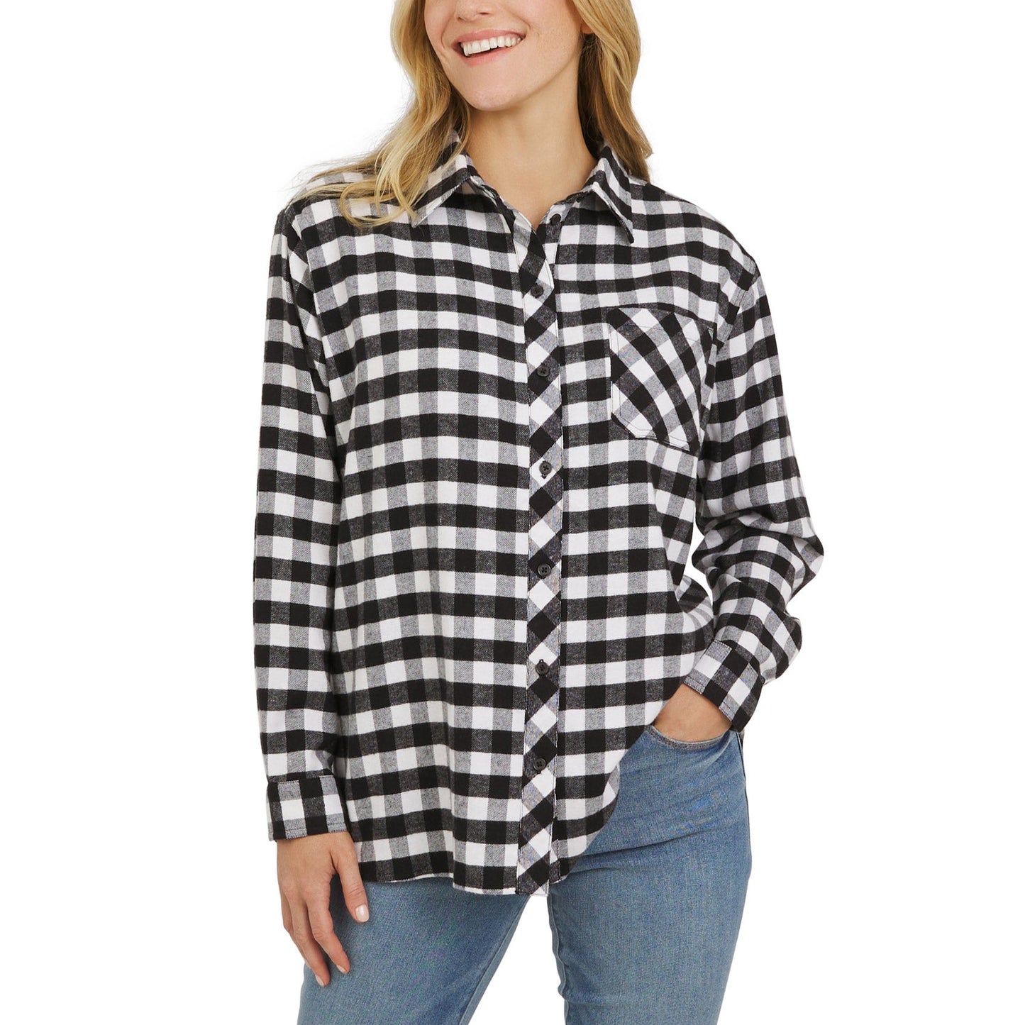 Lands' End Qadın Flannel Köynəyi Yaşıl Rəngi