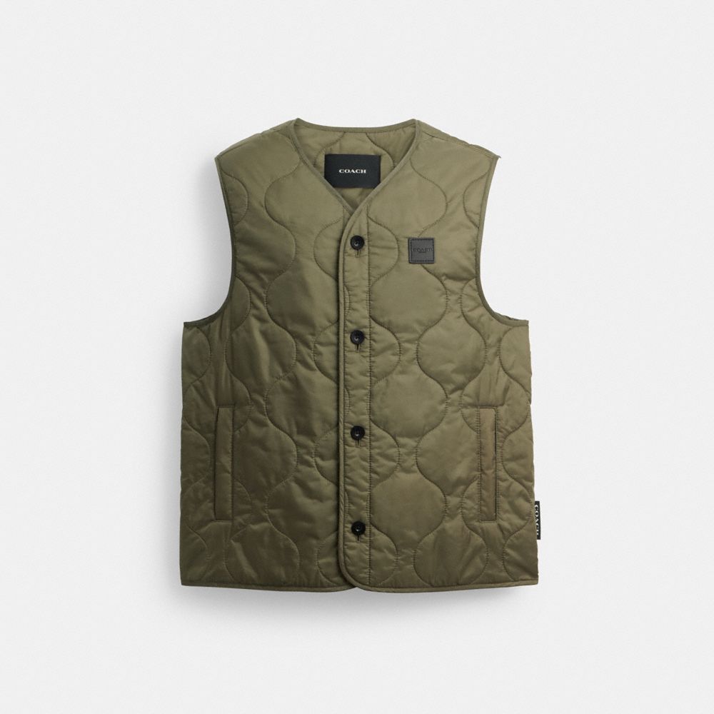 Coach Quilted Yelek Təkrar İstifadə Olunan Polyesterdan