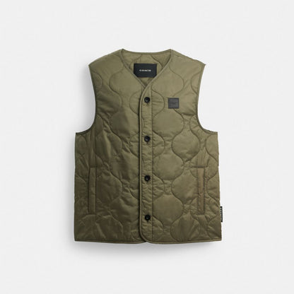 Coach Quilted Yelek Təkrar İstifadə Olunan Polyesterdan