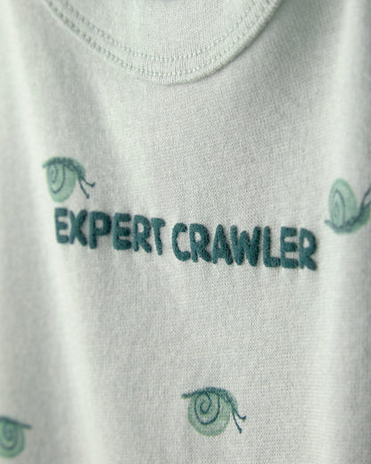 Carter's Oğlan Uşaq 'Expert Crawler' Salyangoz Qısa Səkili Romper - Yaşıl