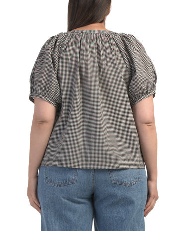 INDUSTRY Plus Gingham Düyməli Bluzka